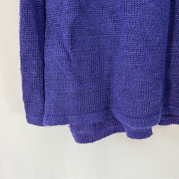 Jeanne Pierre Vintage Linen Blend Indigo Knit Bias Cut Maxi Skirt - Picture 8 of 11